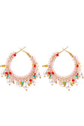 Boho Colorful Beaded Hoop Earrings