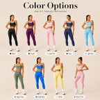 ✨High Waist Contrast Line Yoga 2 Piece Set, Butt-Lift Sculpt Workout Outfit, Supportive Sports Bra & Stretch Leggings for Gym Running Tennis