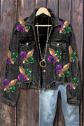 Casual Sequin Patch Long Sleeve Jacket