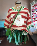 Santa Claus Sequin Striped T-shirt