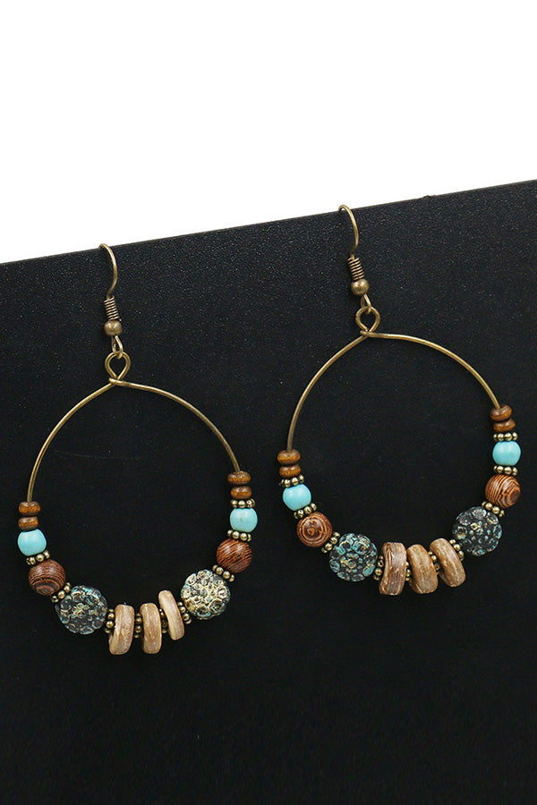 Boho Turquoise Beaded Earrings