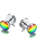 Rainbow Round Stud Earring