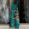 Colorful Octopus Oil Painting Print Casual Jumpsuit