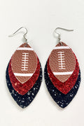 Football Pattern Sequin Patch Earrings