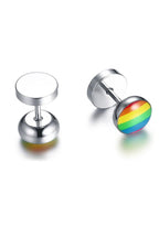 Rainbow Round Stud Earring
