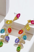 Colorful Rhinestone Christmas Lights Earrings