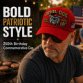 Handmade Embroidered Devil Dog 250th Birthday Commemorative Cap 🇺🇸