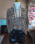 Edgy V-Stripe Leopard Top
