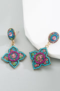 Vintage Studded Floral Pattern Earrings