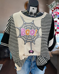 Fun Halloween Boo Spider Web Tee