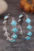 Bohemian Turquoise Hoop Earrings