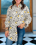 Playful Satin Smile Spot Blouse