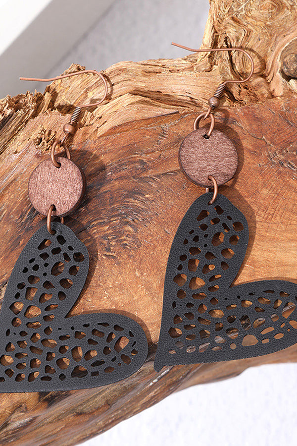 Vintage Hollow Out Heart Earrings