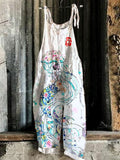 Jellyfish & Mermaid Linen Blend Loose Casual Jumpsuit