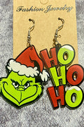 Chhristmas Grinch HoHoHo Earrings