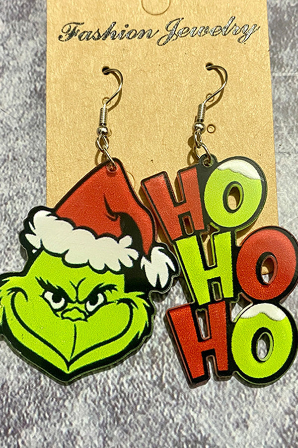 Chhristmas Grinch HoHoHo Earrings