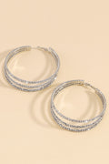 Rhinestone Layered Hoop Earrings