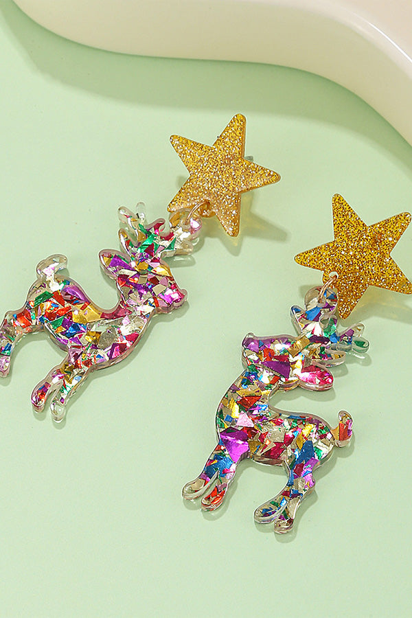 Colorful Acrylic Elk Earrings
