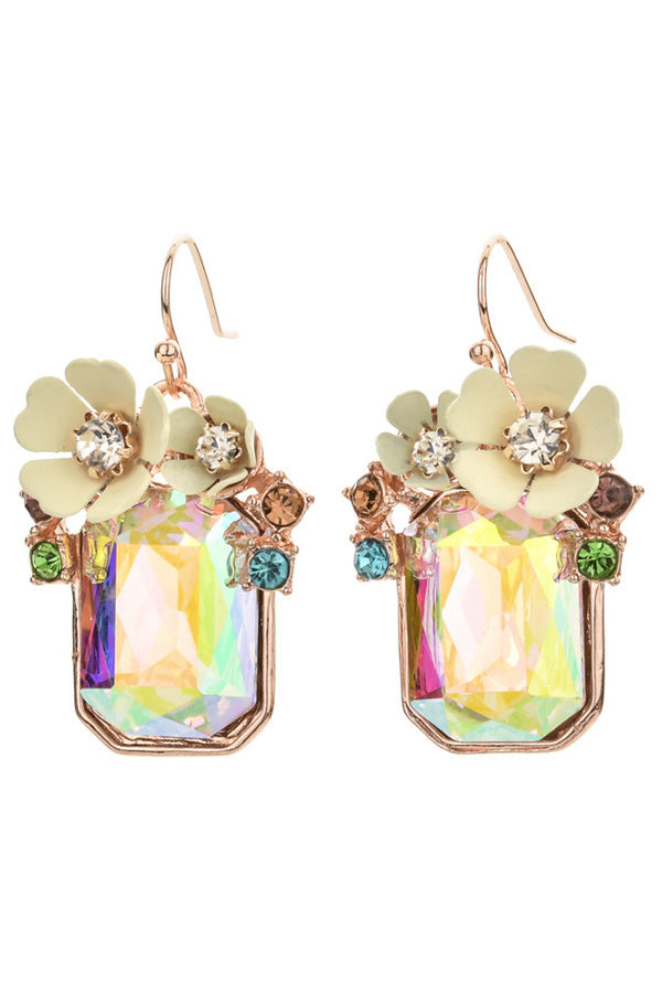 Boho Colorful Studded Floral Pattern Earrings