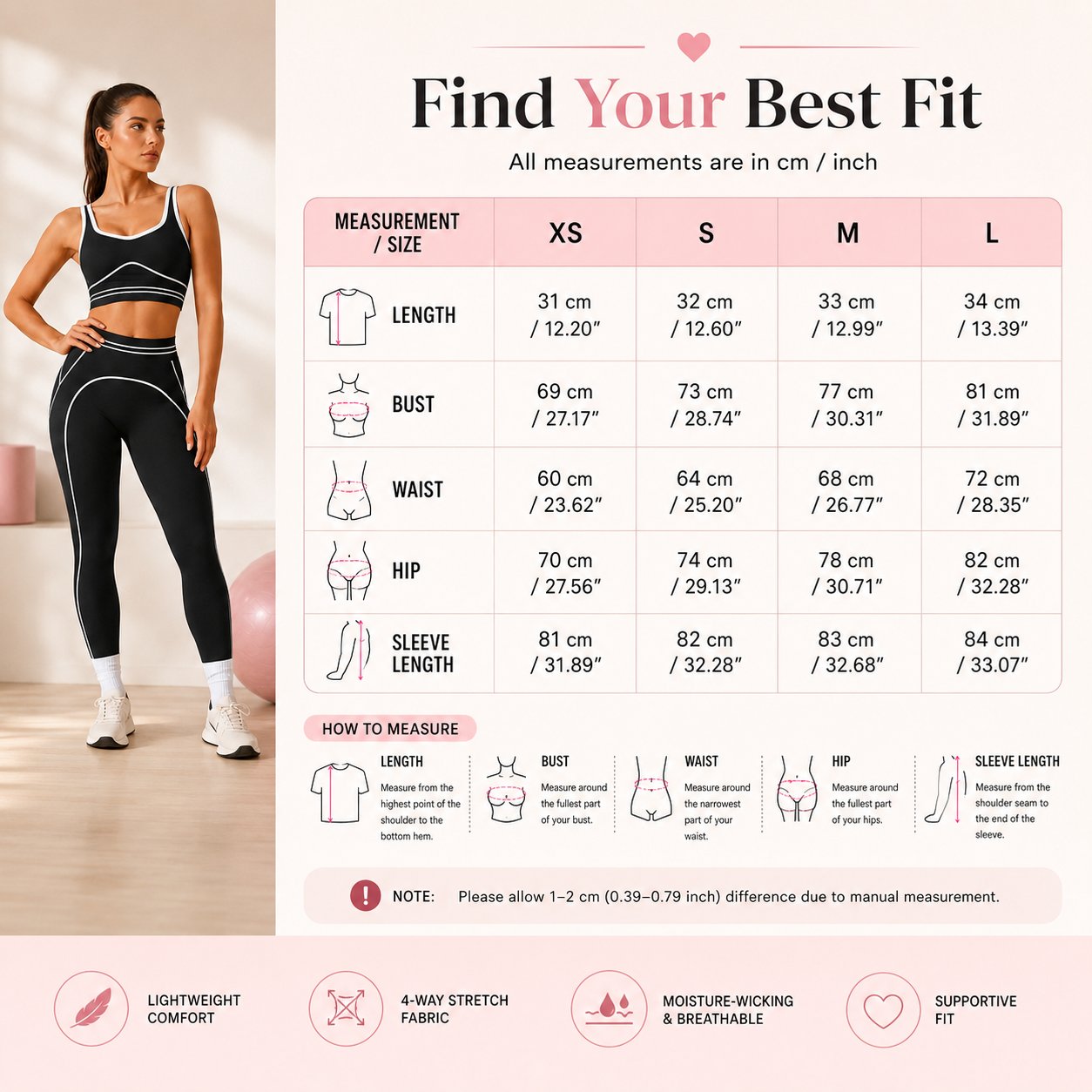 ✨High Waist Contrast Line Yoga 2 Piece Set, Butt-Lift Sculpt Workout Outfit, Supportive Sports Bra & Stretch Leggings for Gym Running Tennis