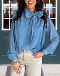 Chic Elegant Tie Neck Blouse