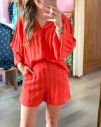 Slub Cotton Shirt Set