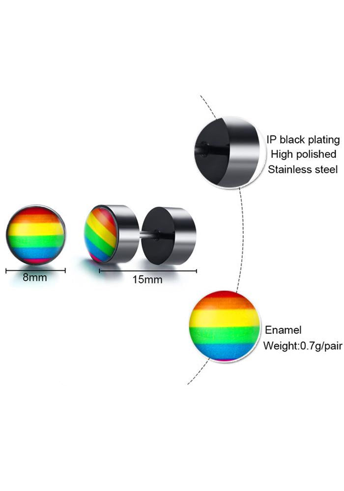 Rainbow Round Stud Earring