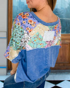 Washed Floral Patchwork Tee