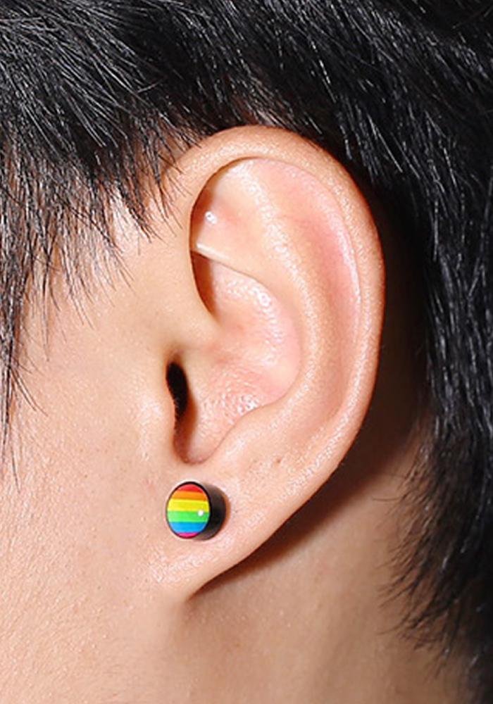 Rainbow Round Stud Earring