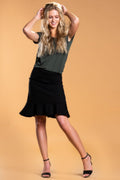 Brigitte Brianna Ruffle Hem Skirt