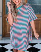Oversized Striped Tee Dress