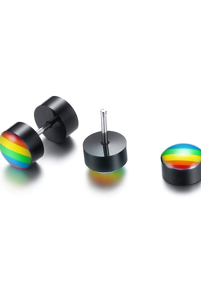 Rainbow Round Stud Earring