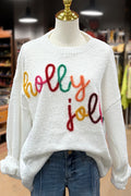 Cozy Holly Jolly Embroidered Oversized Sweater