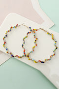 Bohemian Colorful Beaded Hoop Earrings
