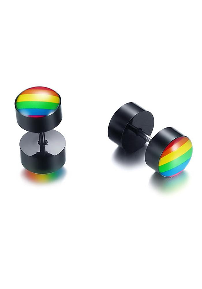 Rainbow Round Stud Earring