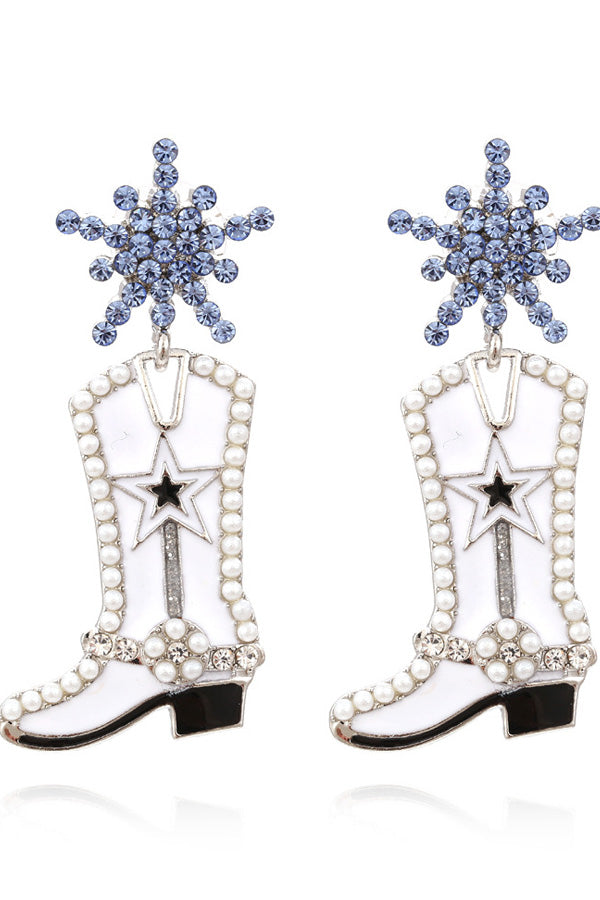 Christmas Beaded Boots Pattern Earrings