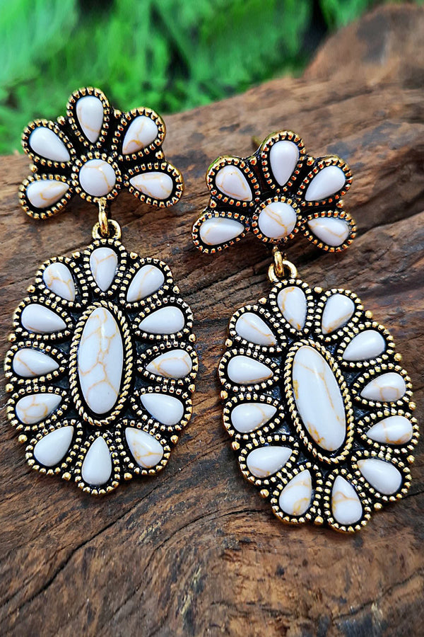 Romantic White Turquoise Earrings