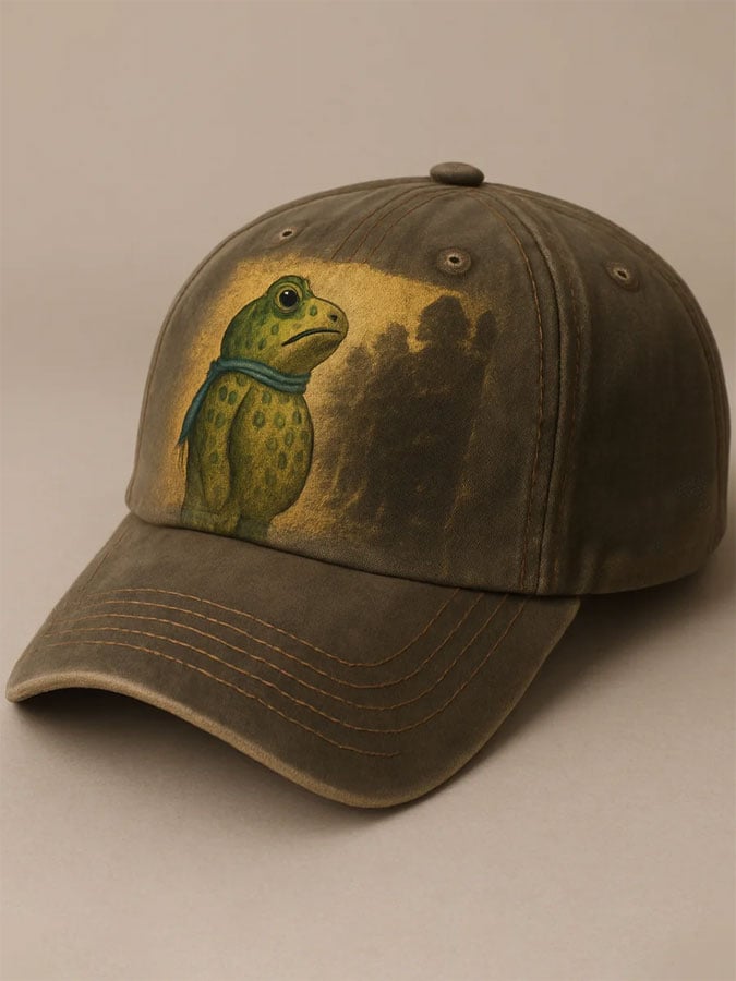 Unisex Frog Print hat
