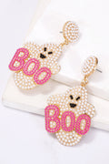 Halloween Beaded Ghost Pattern Earrings