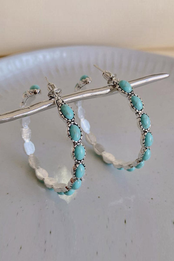 Vintage Turquoise Hoop Earrings