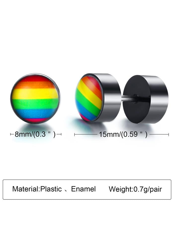 Rainbow Round Stud Earring